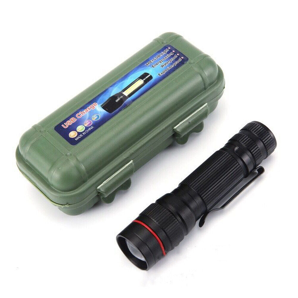 2X Mini Tactical Flashlight Small Led Torch 3 Mode Super Bright Light Clip Lamp Flashlights