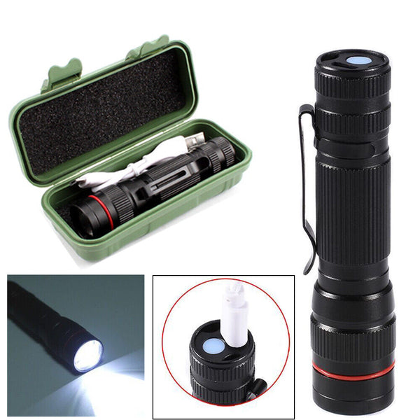 2X Mini Tactical Flashlight Small Led Torch 3 Mode Super Bright Light Clip Lamp Flashlights