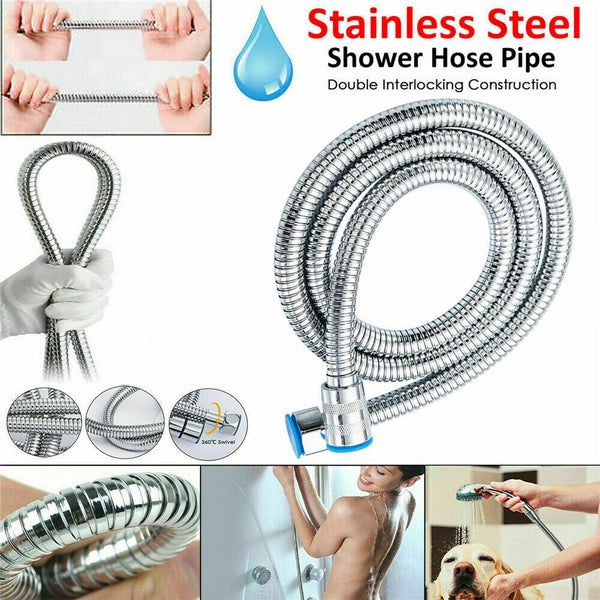 3M Shower Head Hose Stainless Steel Bathroom Flexible Tube Replacement Pipe Au Shower Hoses