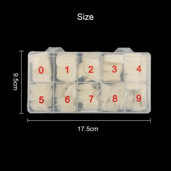 500Pcs Fake French Nail Tips White Clear Stiletto False Gel Pointy Art Acrylic Nail Art Tools