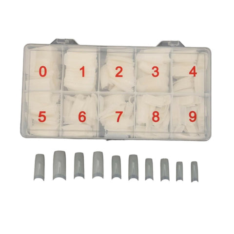 500Pcs Fake French Nail Tips White Clear Stiletto False Gel Pointy Art Acrylic Nail Art Tools