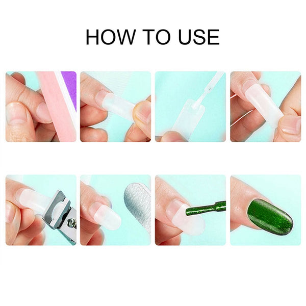 500Pcs Fake French Nail Tips White Clear Stiletto False Gel Pointy Art Acrylic Nail Art Tools