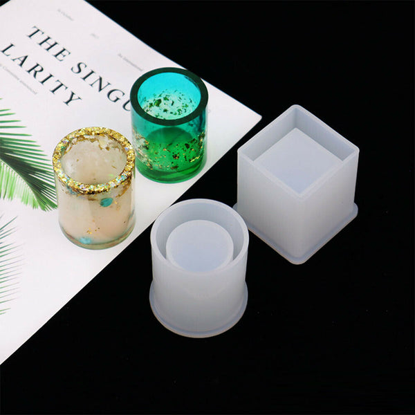 Silicone Mold Resin Epoxy Crystal Crafts Making Brush Pot Pen Holder Mould Diy Crafting Tools