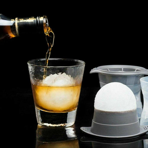 2Pcs Grey Silicone Ice Ball Mold Sphere Cube Maker Mould Jelly tail Ice Cubes Trays & Moulds