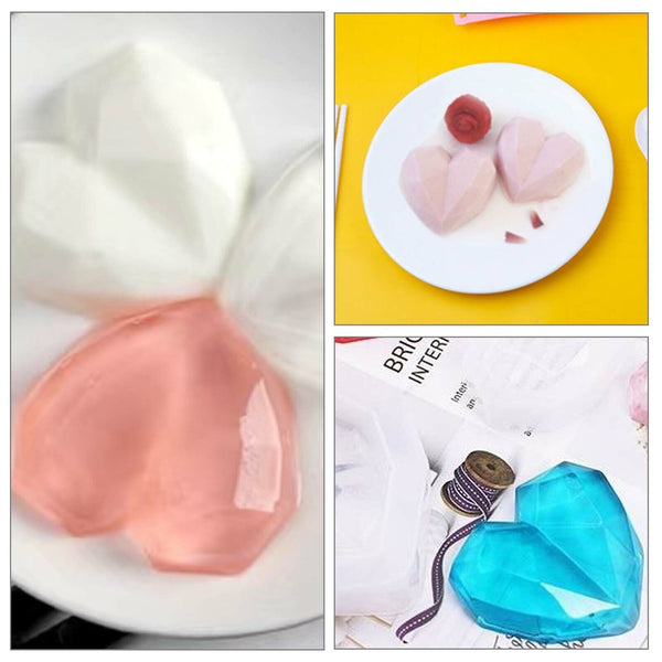 2Pcs Diy 3D Fondant Mold Silicone Heart Shape Candy Cake Chocolate Mould Sugar Craft Sugarcraft & Chocolate Moulds
