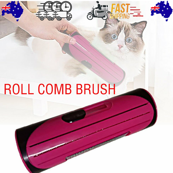 Pet Dog & Cat Hair Deshedding Grooming Roll Comb Brush Red Dog Grooming