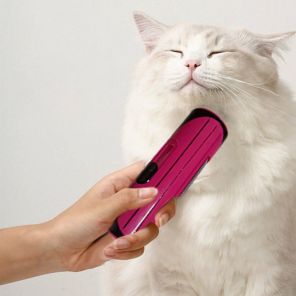 Pet Dog & Cat Hair Deshedding Grooming Roll Comb Brush Red Dog Grooming
