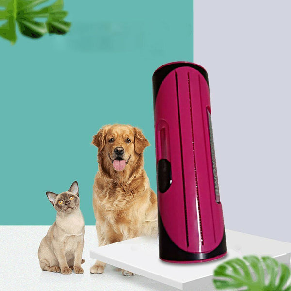 Pet Dog & Cat Hair Deshedding Grooming Roll Comb Brush Red Dog Grooming