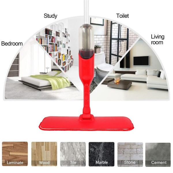 Spray Flat Mop Microfiber Pads Floor/Tile Kitchen Bathroom Living Room Cleaning Mops Brooms & Scrubbers