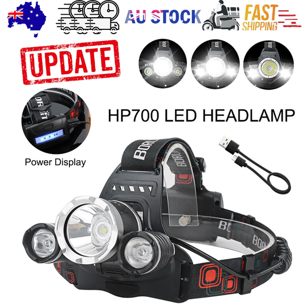 Hp700 Led Headlamp Torch Lamp Rechargeable Light Headlight Camping Head Torches
