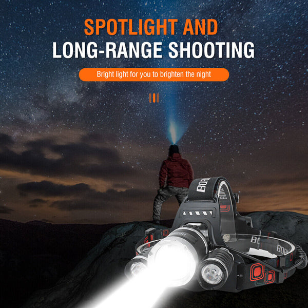 Hp700 Led Headlamp Torch Lamp Rechargeable Light Headlight Camping Head Torches