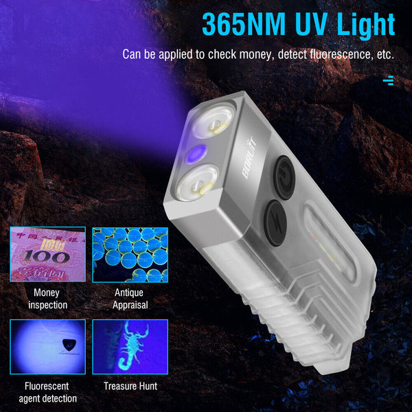 V10 Led Keychain Edc Flashlight Usb Rechargeable Magnetic Torch Work Lamp Flashlights