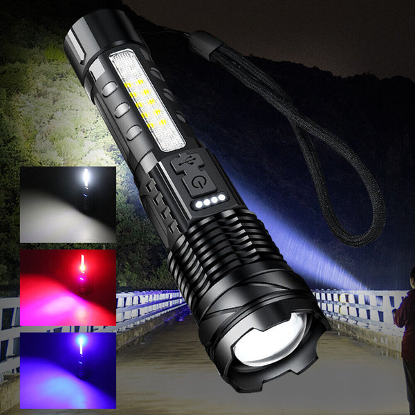 Super Bright 30W 14Led Flashlight White Laser Tactical Torch Lamp For Camping Au Flashlights