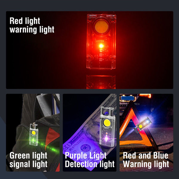 Mini Flashlight Keychain Usb Rechargeable Cob Waterproof Portable Led Work Light Torches & Work Lights