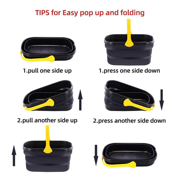 Mops Brooms & Scrubbers 10L Washing/Storage Bucket Folding Portable Mop/Food/Drink Home/Outdoor Camping