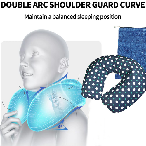 Inflatable U Shaped Travel Neck Pillow Portable Car Flight Head Rest Cushion Pillows