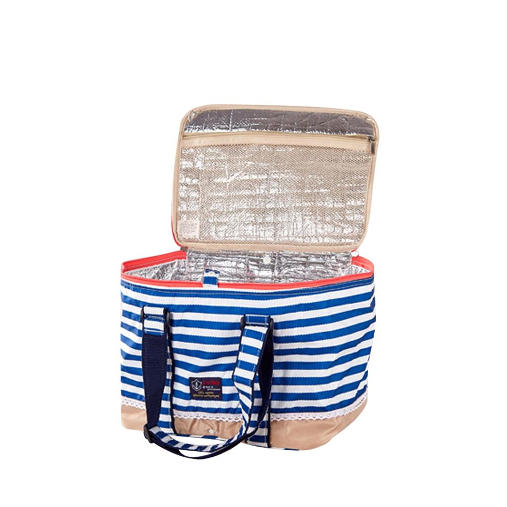 Blue Insulated Picnic Bag Thermal Cooler Portable Lunch Food Tote Carry Storage Lunchboxes