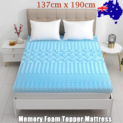 7 Zone Memory Foam Topper Mattress Cool Gel Pad Medium Firm 8Cm Thick 137Cmx190cm Mattress Toppers & Protectors