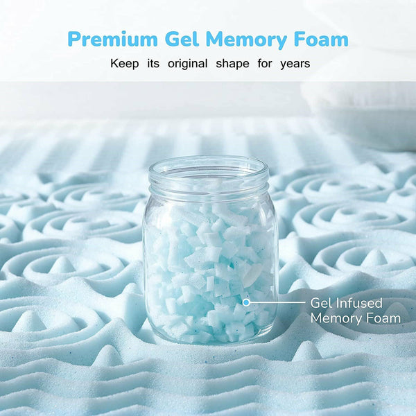 7 Zone Memory Foam Topper Mattress Cool Gel Pad Medium Firm 8Cm Thick 137Cmx190cm Mattress Toppers & Protectors
