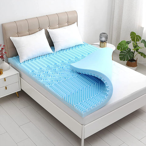 7 Zone Gel Memory Foam Mattress Topper Cool Pad Medium Firm 8Cm Toppers 90Cm X 190Cm Mattress Toppers & Protectors