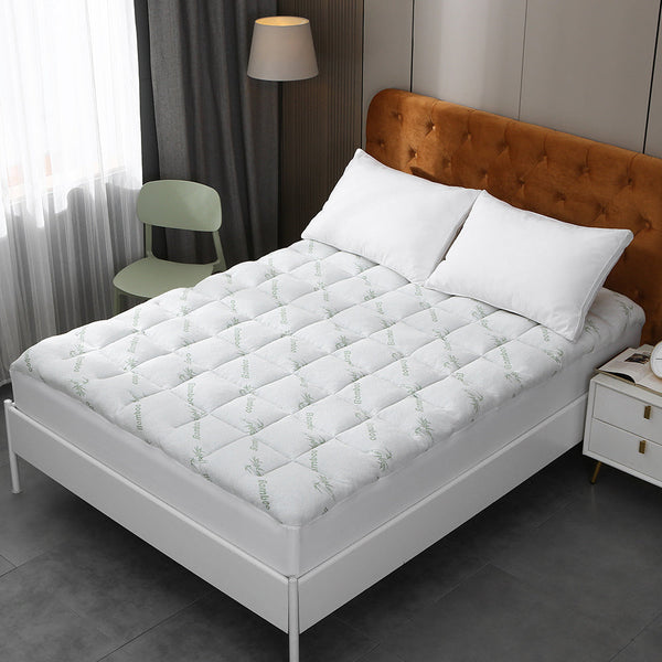 Bamboo Pillowtop Mattress Topper Luxury Bedding Pad Protector Cover King 183 X 203 Cm Mattress Toppers & Protectors