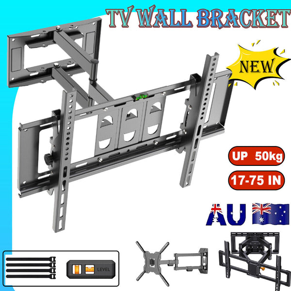 Full Motion Wall Mount Tv Bracket Swivel & Tilt Led17 32 40 43 50 55 60 65 70 75 Double Arm Tv Stands & Mounts