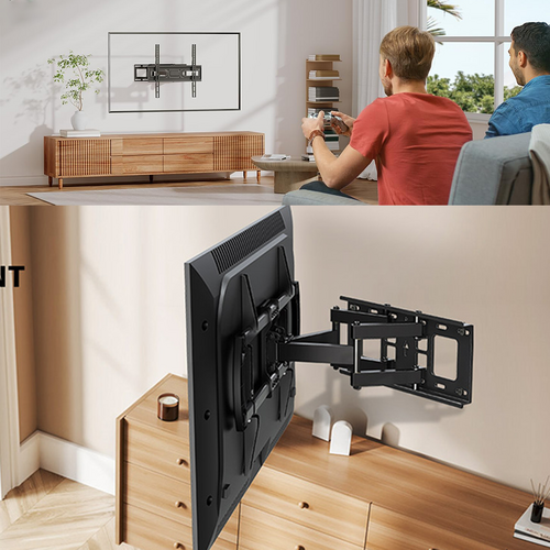 Full Motion Wall Mount Tv Bracket Swivel & Tilt Led17 32 40 43 50 55 60 65 70 75 Double Arm Tv Stands & Mounts