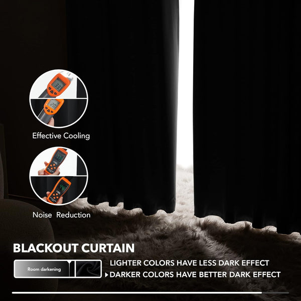 2X Blockout Curtains 100% Blackout Window Curtain Draperies Pair Eyelet 3 Layers 132Cm(W) X 160Cm(D) Curtains & Drapes