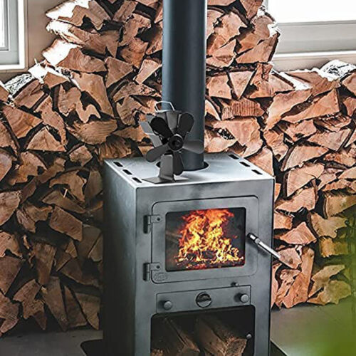 5 Blades Heat Powered Stove Fan For Wood Burning Fireplace Fireplace & Stove Accessories