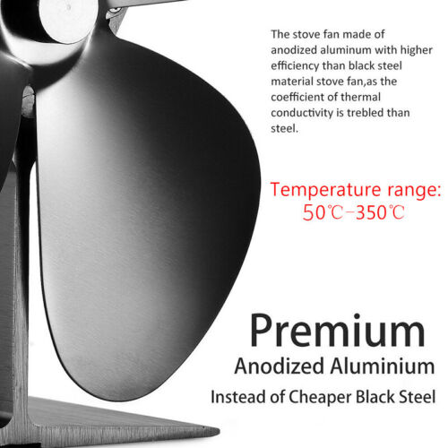 5 Blades Heat Powered Stove Fan For Wood Burning Fireplace Fireplace & Stove Accessories