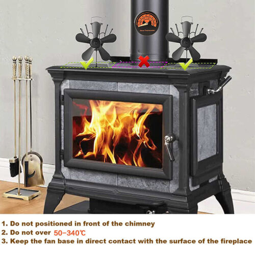 5 Blades Heat Powered Stove Fan For Wood Burning Fireplace Fireplace & Stove Accessories