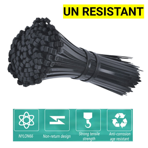 Cable Ties Zip Nylon Uv Stabilised 500Pc Bulk Black 150Mm X 2.5Mm Cable Ties & Organisers