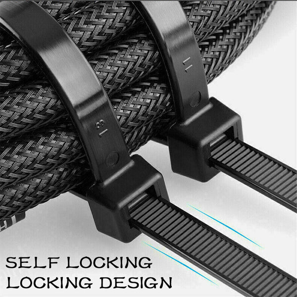 Cable Ties Zip Nylon Uv Stabilised 500Pc Bulk Black 150Mm X 2.5Mm Cable Ties & Organisers