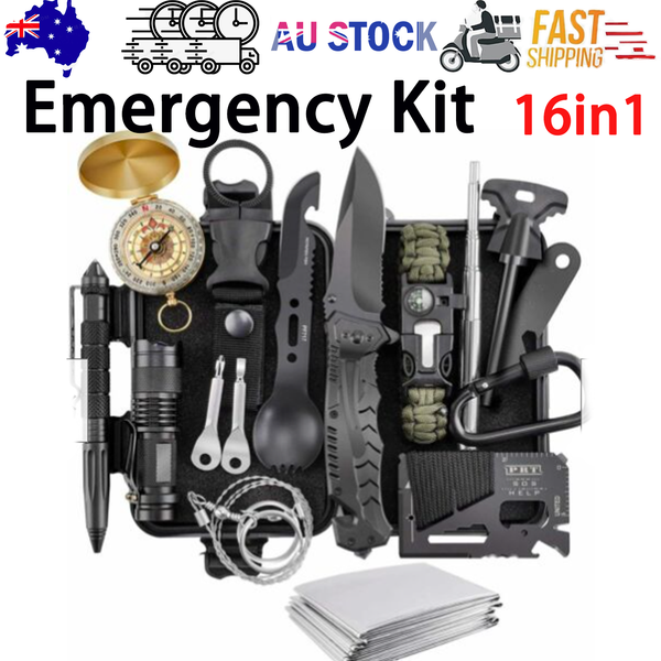 16In1 Sos Kit Outdoor Emergency Equipment Box For Camping Survival Gear Other Emergency Equipment
