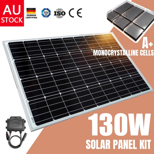 12V 130W Mono Solar Panel Kit Caravan Home Off Gird Battery Charging Power Solar Panels & Kits