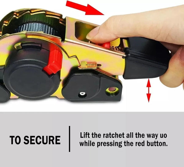 Quick Release Automatic Heavy Duty Retractable Ratchet Tie Down Strap Black 25Mm X 3M Tie Downs & Straps