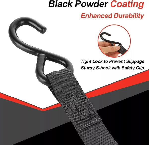 Quick Release Automatic Heavy Duty Retractable Ratchet Tie Down Strap Black 50Mm X 4.5M Tie Downs & Straps