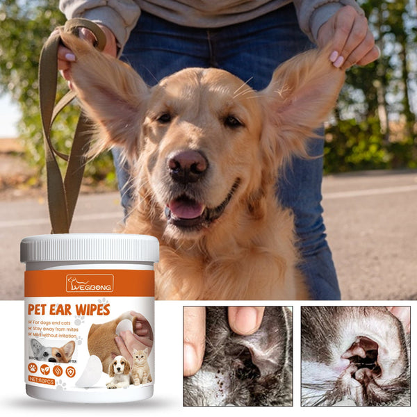 Yegbong Pet Ear Wipes Cleaning Deodorizing Removing Mite And Earwax Dog Grooming
