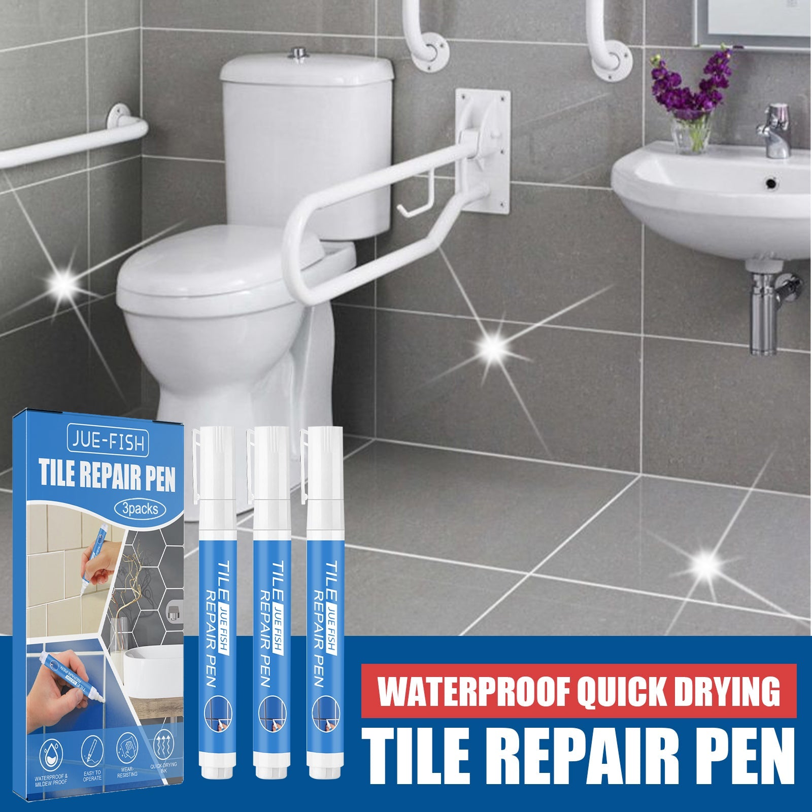Jue Fish Tile Repair Pen Waterproof Mildew Resistant For Bathroom Floor Crevices Tiling Accessories