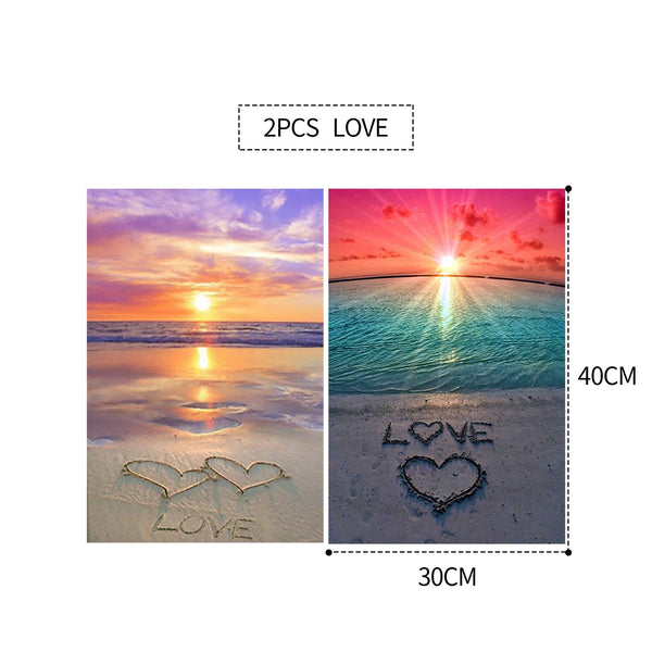 2Pcs 5D Glue Art For Adults Kids Diy Gift 40X30cm Diamond Painting Kits