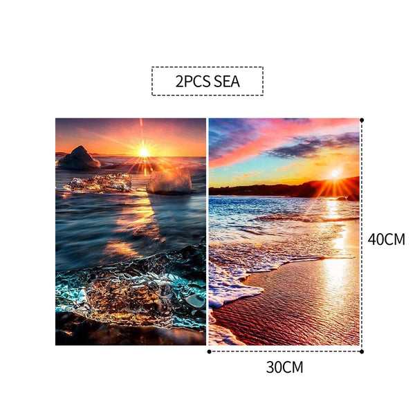 2Pcs 5D Glue Art For Adults Kids Diy Gift 40X30cm Diamond Painting Kits