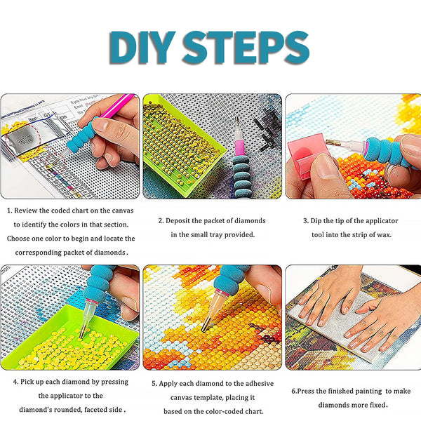 2Pcs 5D Glue Art For Adults Kids Diy Gift 40X30cm Diamond Painting Kits