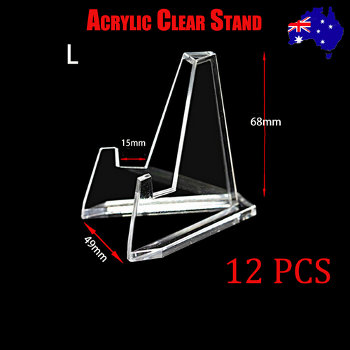 12 Pcs L Shaped Acrylic Clear Stands For Trading Cards Display Stands