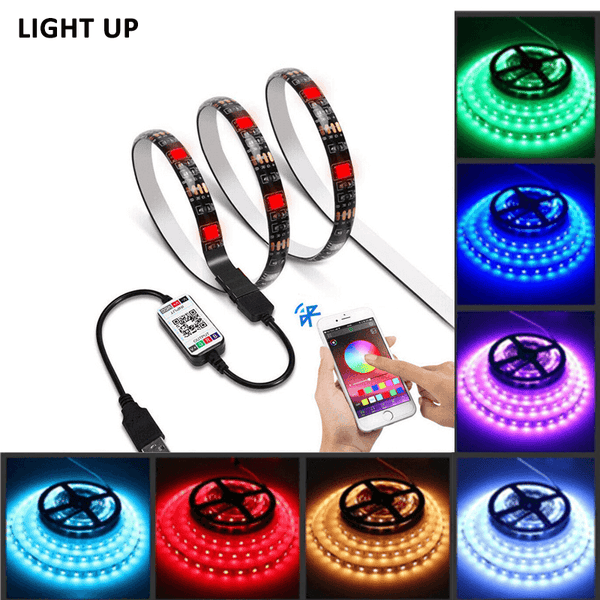 Rgb Led Strip Lights 5050 Waterproof Usb Bluetooth For Pet Care String Lights