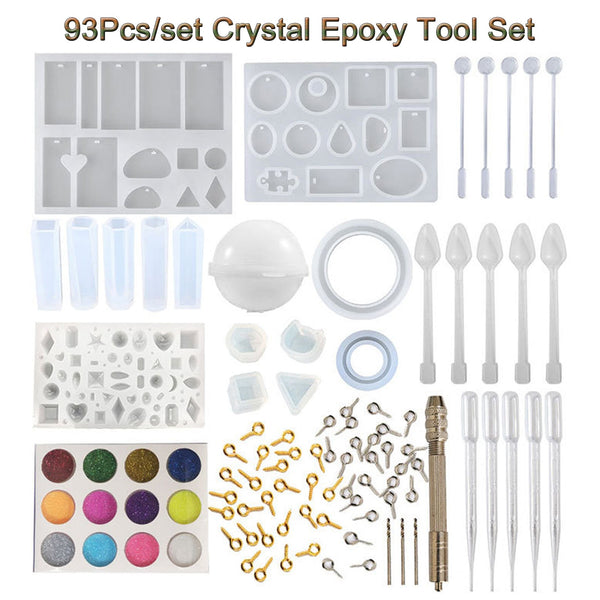 93Pcs/Set Resin Mold Epoxy Dropper Spoon Powder Kit Craft Tool Crafting Tools