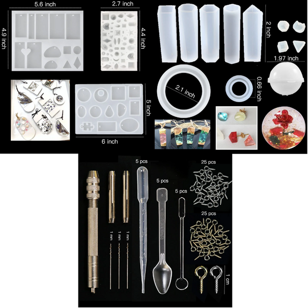 93Pcs/Set Resin Mold Epoxy Dropper Spoon Powder Kit Craft Tool Crafting Tools
