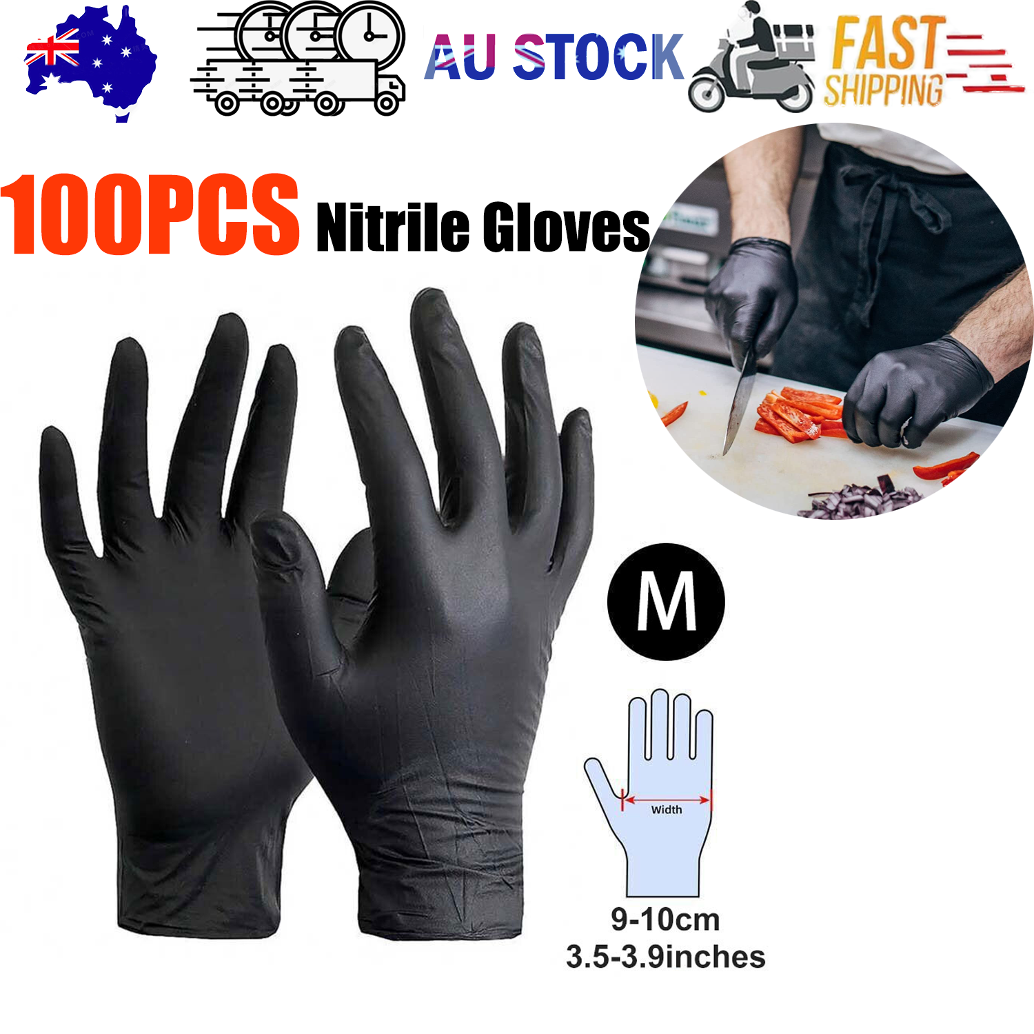6G Flexible Disposable Nitrile Gloves For Mechanic Work Food Prepa 100Pcs Work Gloves