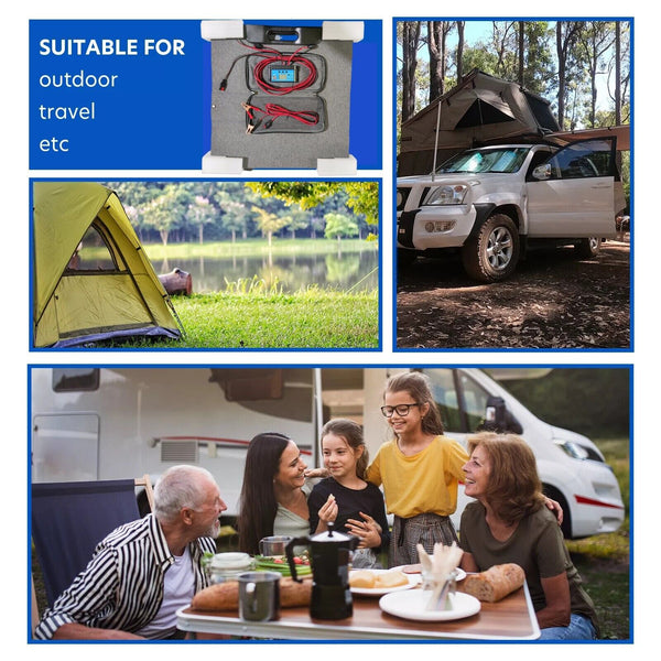 160W Folding Solar Panel Blanket Mat Flexible Mono Power Camping Rv Usb 12V Solar Panels & Kits