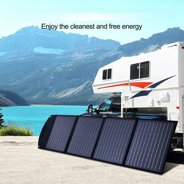 160W Folding Solar Panel Blanket Mat Flexible Mono Power Camping Rv Usb 12V Solar Panels & Kits