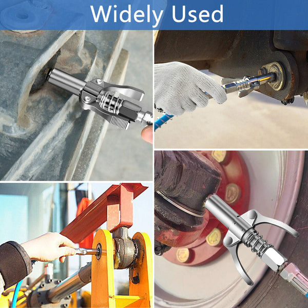 Grease Gun Coupler High Pressure Quick Release Lock Nozzles With Hose For 1/8"Npt Grease Guns